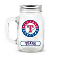 TEXAS RANGERS GLASS MASON JAR w/chocolate baseballs